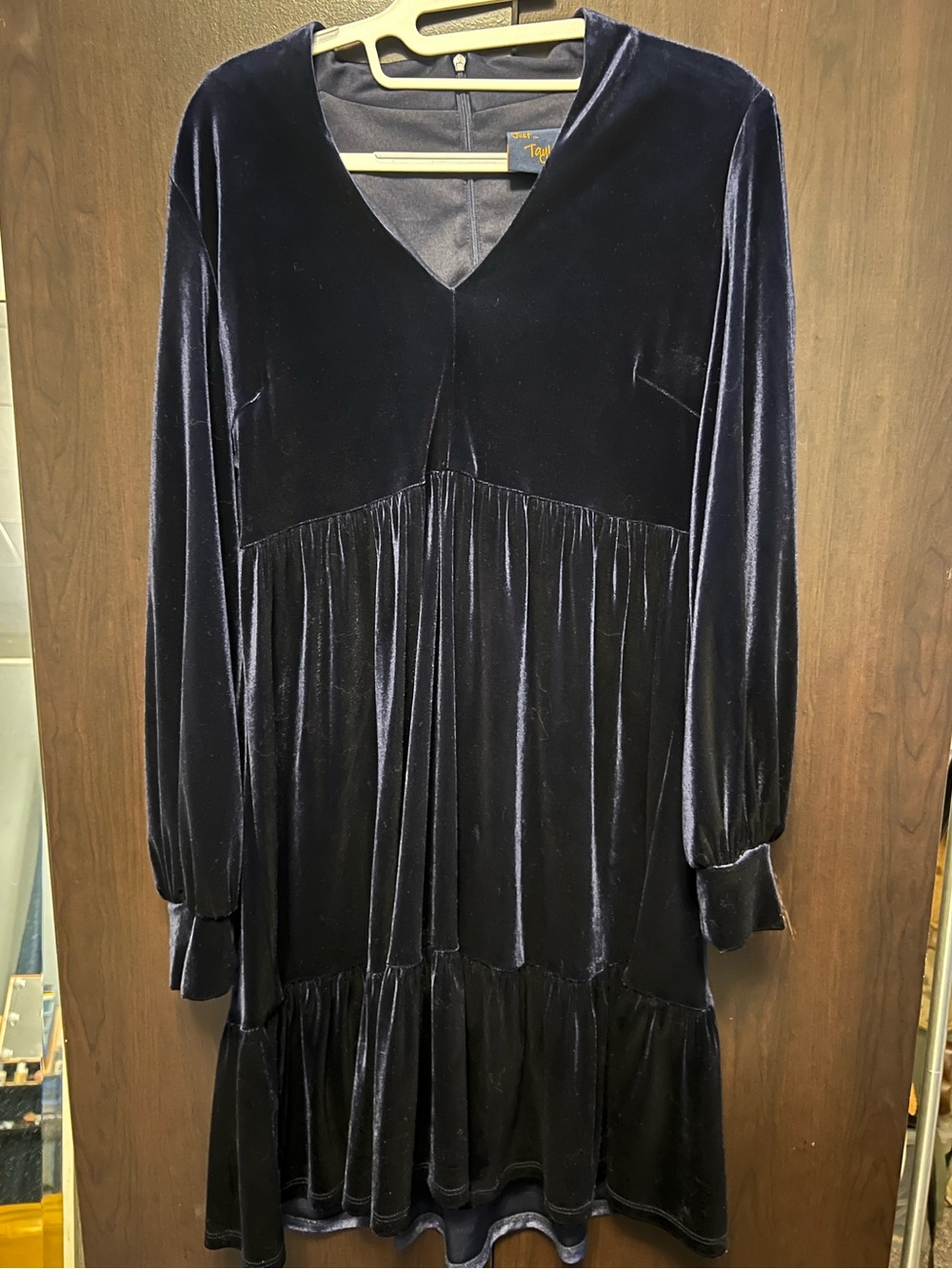 Navy Velvet Tiered Dress